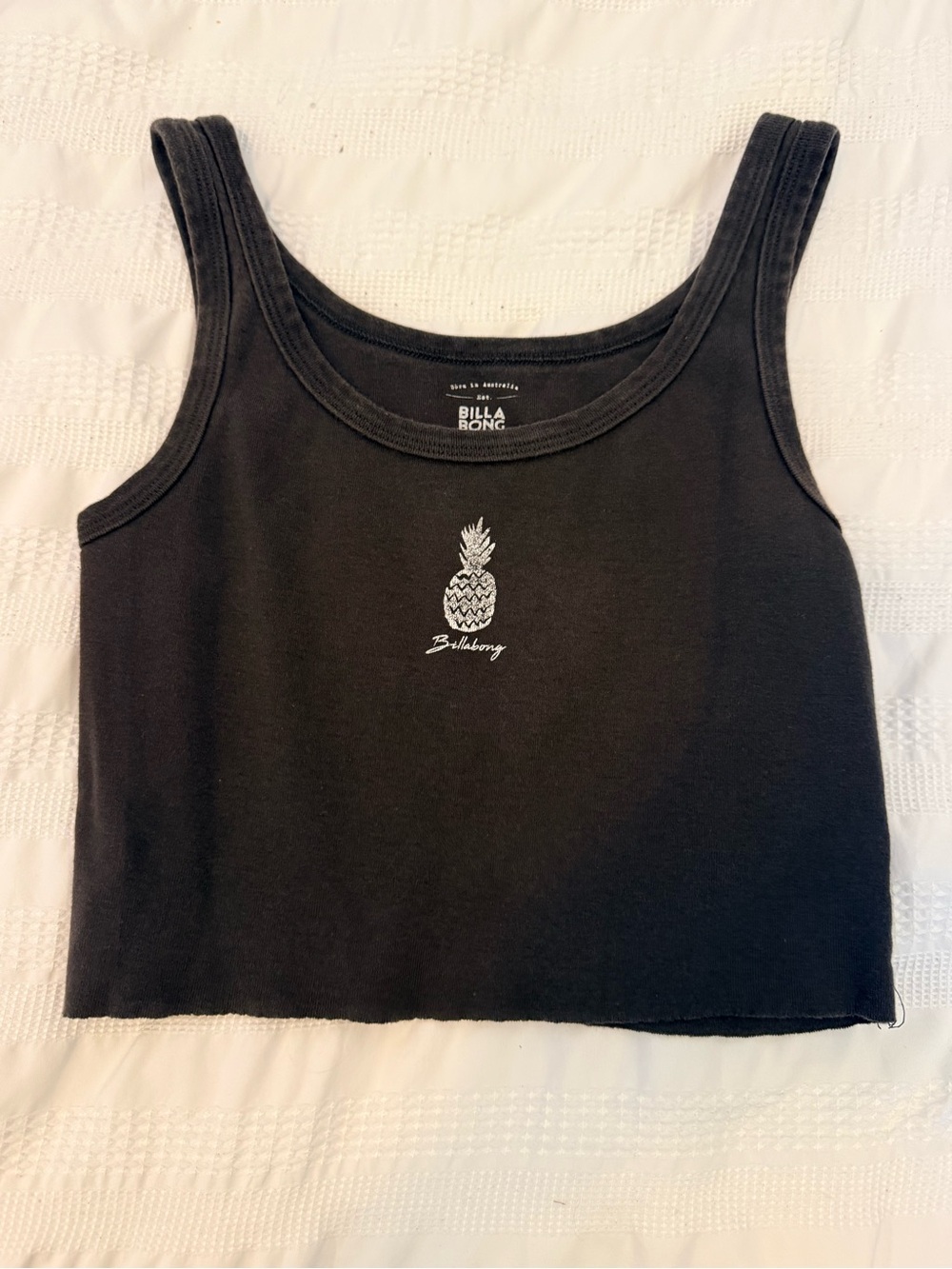 Billabong Dark Gray Ribbed Scoop Tank